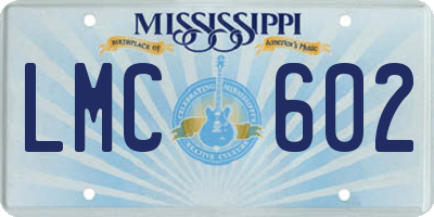 MS license plate LMC602