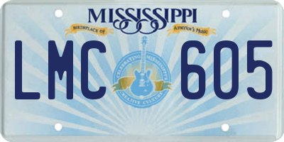 MS license plate LMC605