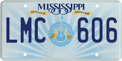 MS license plate LMC606
