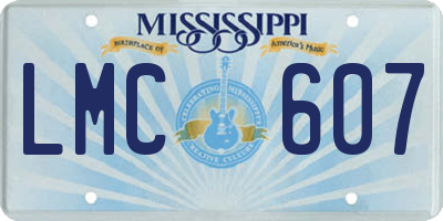 MS license plate LMC607