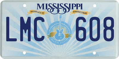 MS license plate LMC608