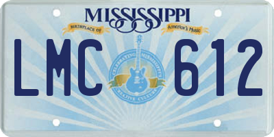 MS license plate LMC612