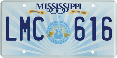 MS license plate LMC616