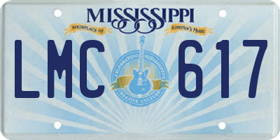 MS license plate LMC617