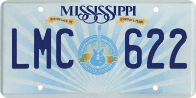 MS license plate LMC622