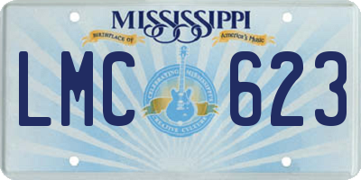 MS license plate LMC623