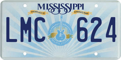 MS license plate LMC624
