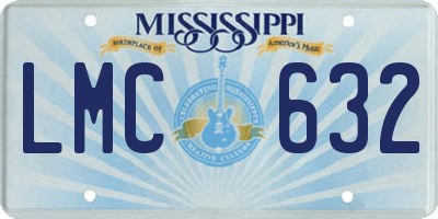 MS license plate LMC632