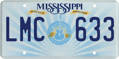 MS license plate LMC633