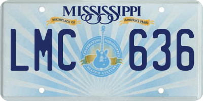 MS license plate LMC636