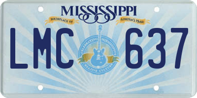 MS license plate LMC637