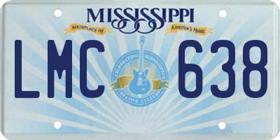 MS license plate LMC638