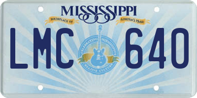 MS license plate LMC640