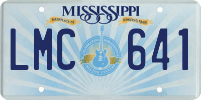 MS license plate LMC641