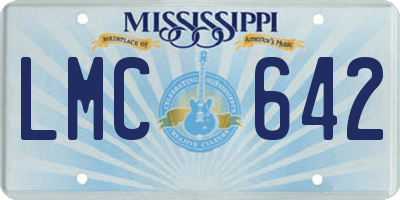 MS license plate LMC642