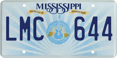 MS license plate LMC644