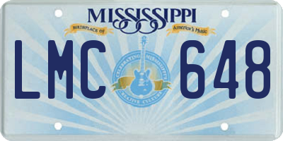 MS license plate LMC648
