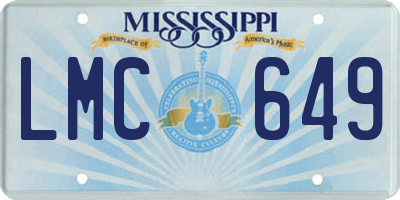 MS license plate LMC649