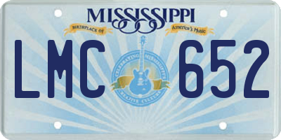 MS license plate LMC652