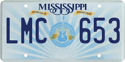 MS license plate LMC653