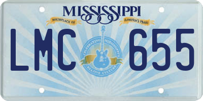 MS license plate LMC655