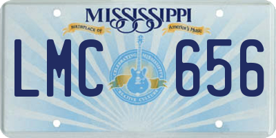 MS license plate LMC656