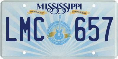 MS license plate LMC657