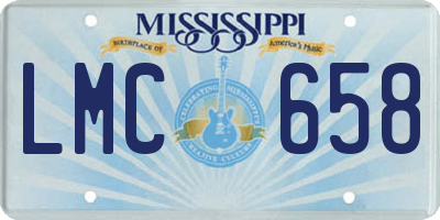 MS license plate LMC658