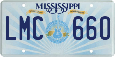 MS license plate LMC660