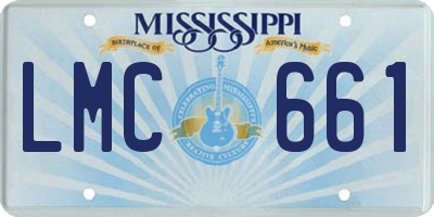 MS license plate LMC661