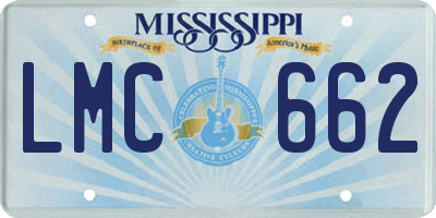 MS license plate LMC662