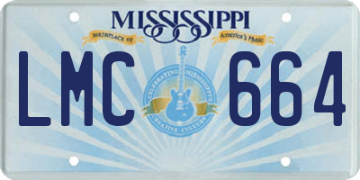 MS license plate LMC664