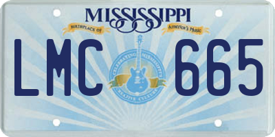 MS license plate LMC665