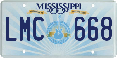 MS license plate LMC668