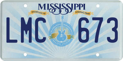 MS license plate LMC673