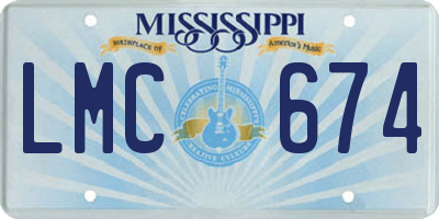 MS license plate LMC674