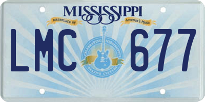 MS license plate LMC677