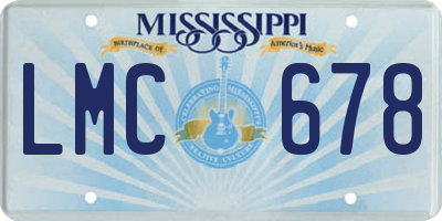 MS license plate LMC678