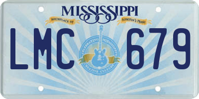 MS license plate LMC679