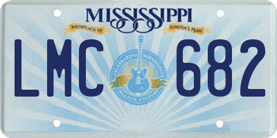 MS license plate LMC682