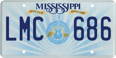 MS license plate LMC686