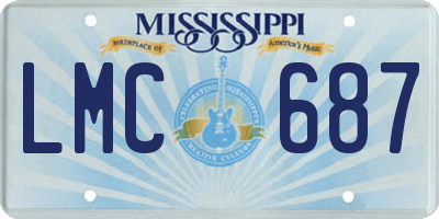 MS license plate LMC687