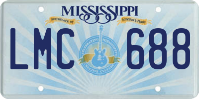 MS license plate LMC688