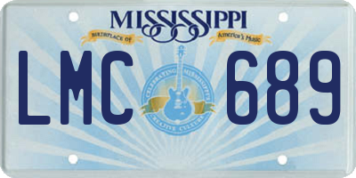 MS license plate LMC689