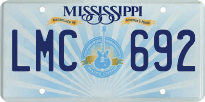 MS license plate LMC692