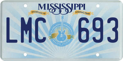 MS license plate LMC693