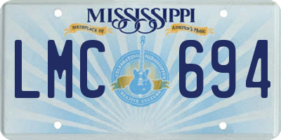 MS license plate LMC694