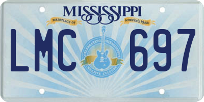 MS license plate LMC697
