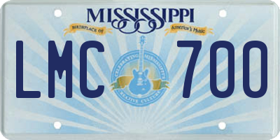 MS license plate LMC700