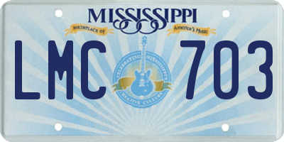 MS license plate LMC703
